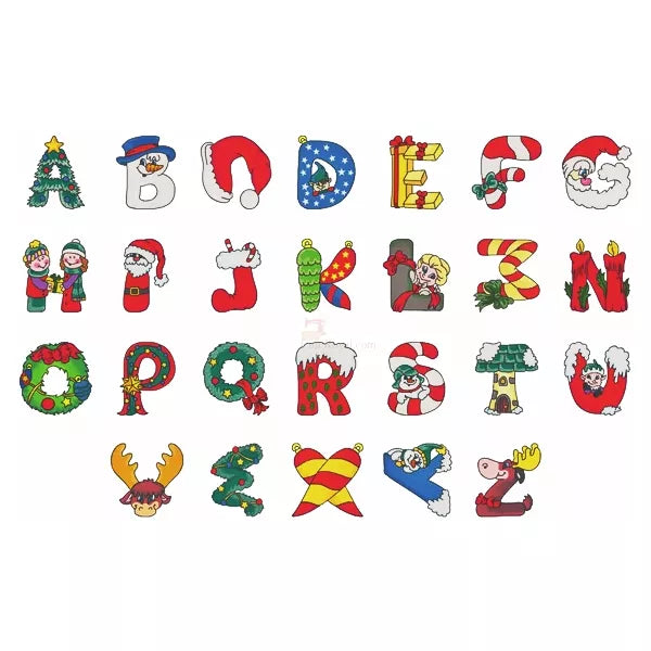 Alphabet-de-Noel-26-lettres-motifs-de-broderie-machine