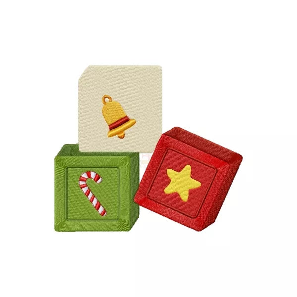 Cubes-avec-canne-de-noel-cloche-étoile-Motif-de-broderie-machine