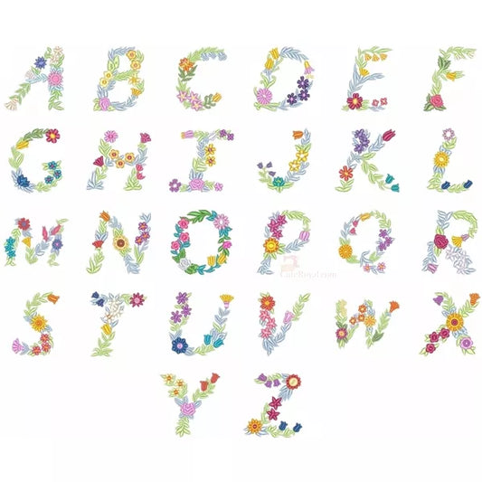 Alphabet-floral-letrre-A-Z-multicolor-motifs-de-broderie-machine