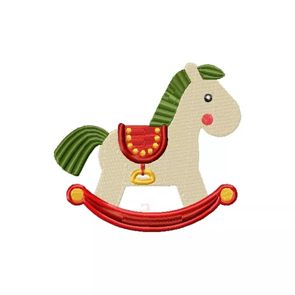 Cheval-de-bois-Motif-de-broderie-machine