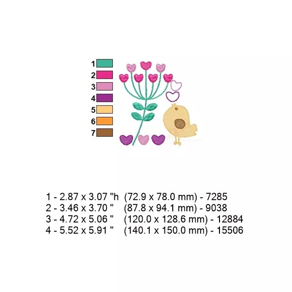Fiche technique – Motif broderie CR10149-93 : dimensions, couleurs et nombre de points.