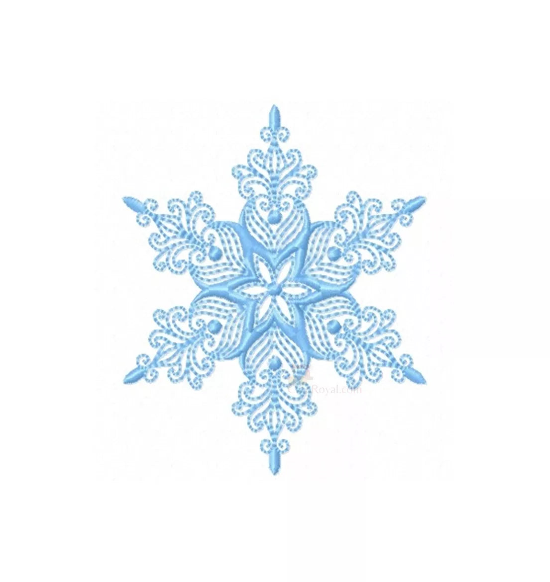 Flocon de Neige Élégant #5D (5 Tailles) - Motif Broderie Machine