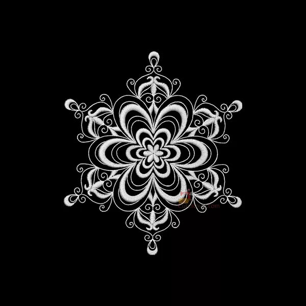 Collection Complète des Six Flocons de Neige Élégants (30 Designs) - Pack Motifs Broderie Machine - Flocon Blanc