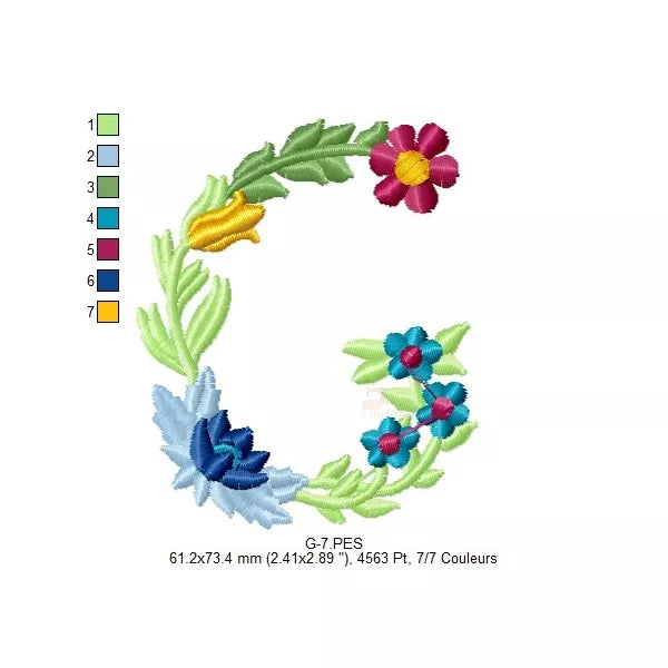 Alphabet-floral-letrre-G-multicolor-motifs-de-broderie-machine