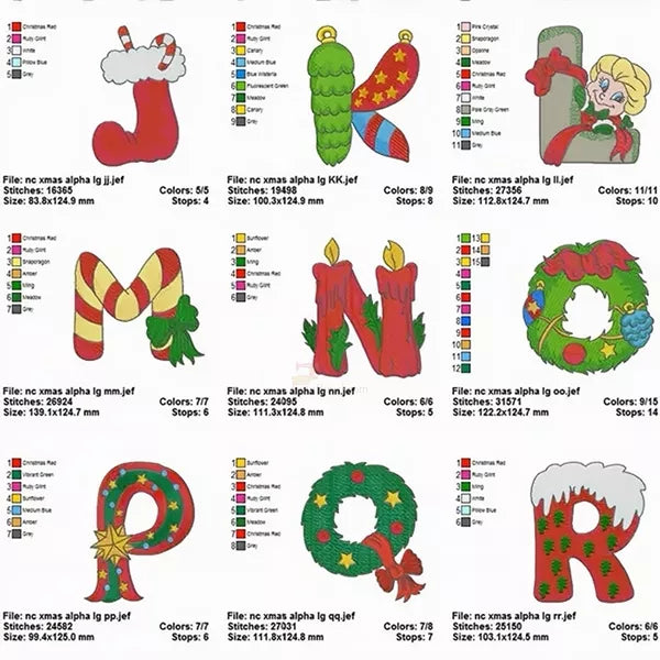 Alphabet-de-Noel-lettre-J-R-motifs-de-broderie-machine