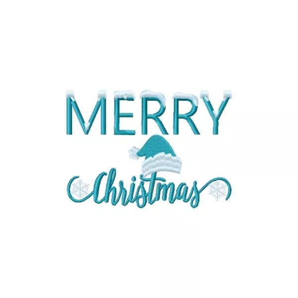 Merry-Christmas-flocons-chapeau-Motif-broderie-machine