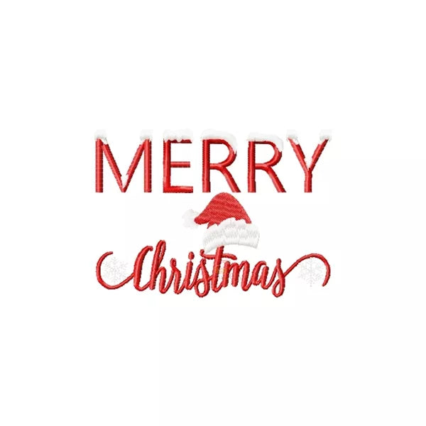 Merry-Christmas-flocons-chapeau-Motif-broderie-machine