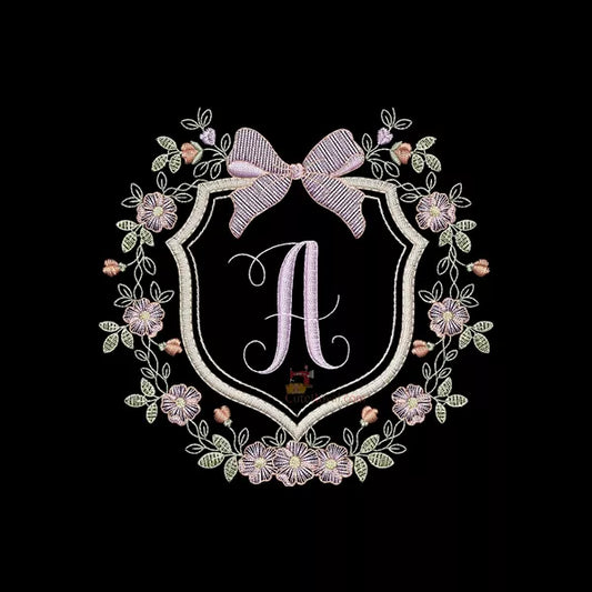 Monogramme-Royal-Floraux-Alphabet-lettre-A-Rose-motif-Point-Leger