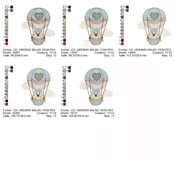 Ourson-Garcon-ballon-5-tailles-motif-broderie-machine-animal-CR10073G