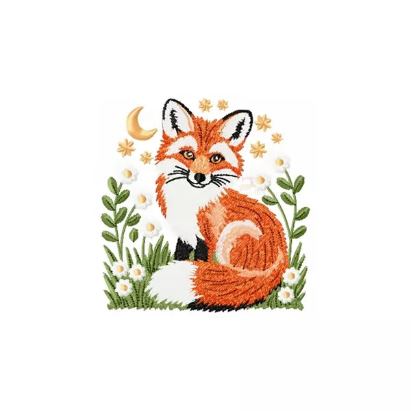 Renard-floral-Motif-Broderie-Machine