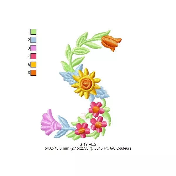 Alphabet-floral-letrre-S-multicolor-motifs-de-broderie-machine