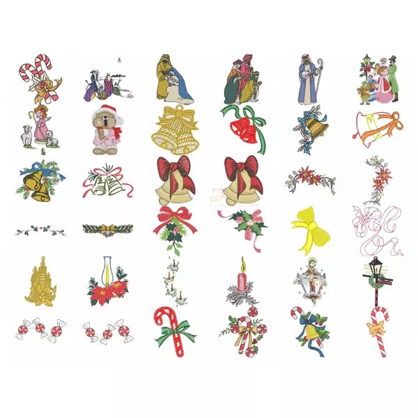 <img source='CR144NOEL.webp' alt='Collection festive : 144 motifs de broderie machine de Noël.' />.