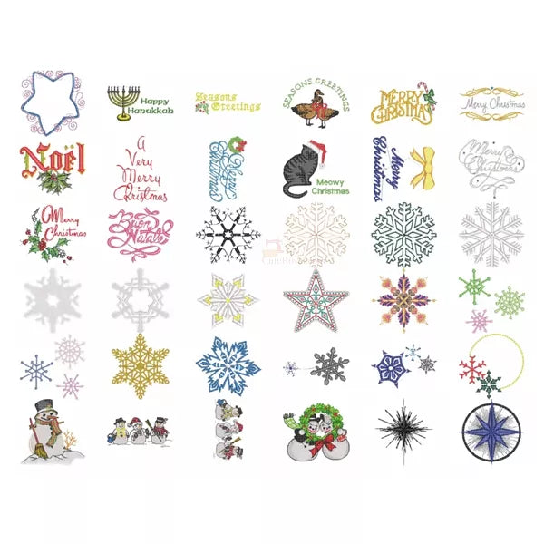 <img source='CR144NOEL.webp' alt='Collection festive : 144 motifs de broderie machine de Noël.' />.