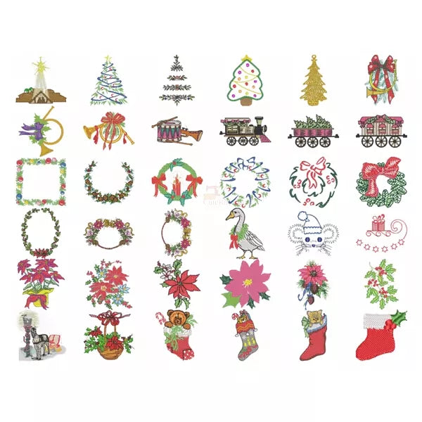 <img source='CR144NOEL.webp' alt='Collection festive : 144 motifs de broderie machine de Noël.' />.