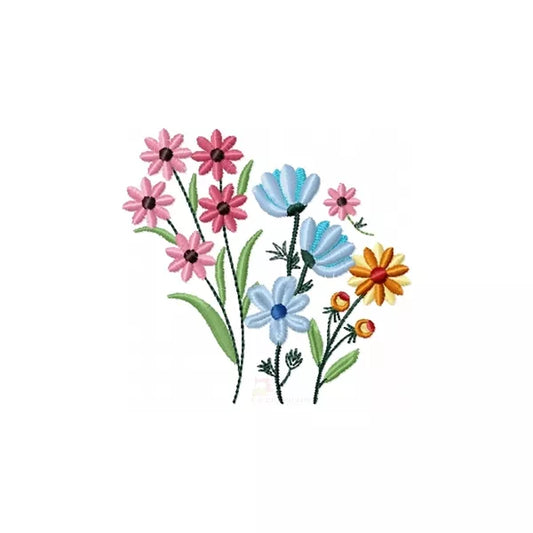 Motif-broderie-machine-bouquet-de-fleurs-sauvages-wildflower-embroidery design-4 tailles-Fichier-numérique.