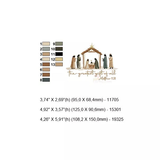 13-Changements-de-couleurs-et-3-tailles-The-greatest-gift-of-all-Mt-1-v-21-Motifs-de-broderie-machine-La-nativite-CR10065