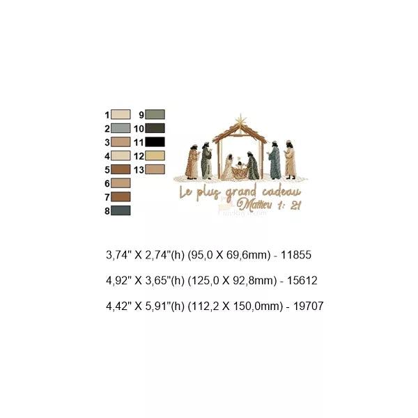 13-changements-de-couleur-info-tailles-Le-plus-grand-cadeau-Mt-1-v-21-Motifs-de-broderie-machine-La-nativite-CR10066