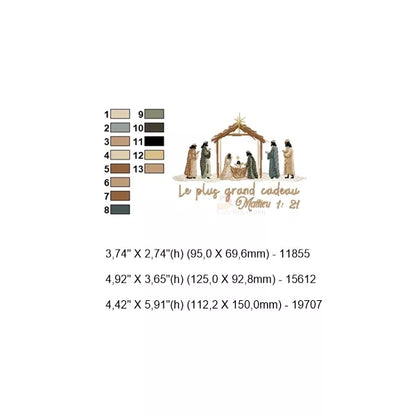 13-changements-de-couleur-info-tailles-Le-plus-grand-cadeau-Mt-1-v-21-Motifs-de-broderie-machine-La-nativite-CR10066