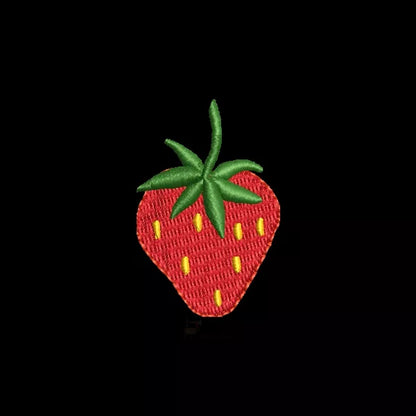 Strawberry machine embroidery design – embroidered sample