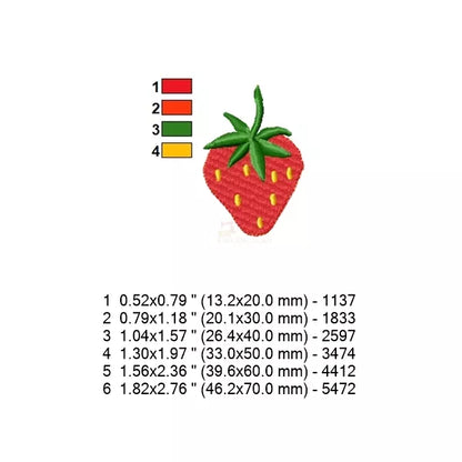Fiche technique motif fraise – dimensions, couleurs et nombre de points