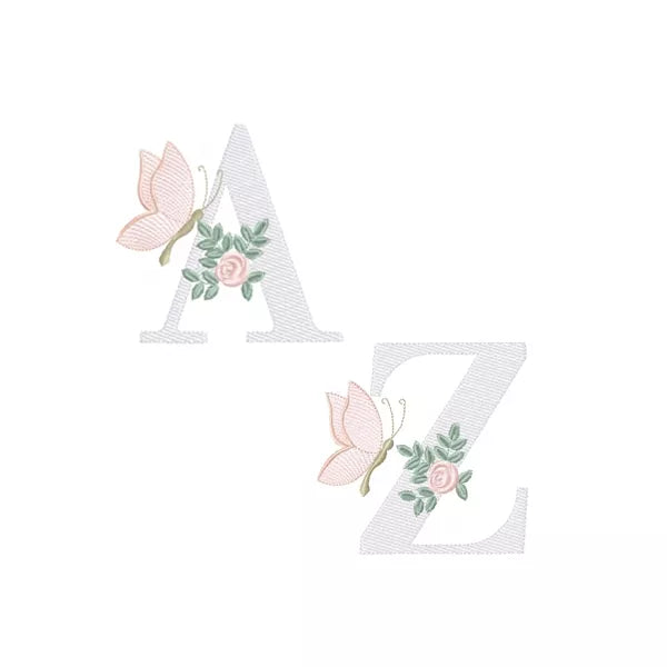 A-Z-alphabet-monogramme-avec-rose-et-papillon-motif-de-broderie-machine-CR10169
