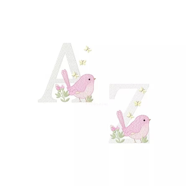A-Z_Alphabet-avec-oiseau-2-tailles-motif-broderie-machine-CuteRoyal-CR10145Z10