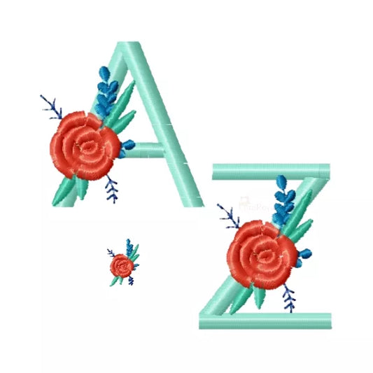 Alphabet-Monogramme-A-Z-avec-une-rose-motif-broderie-machine-CuteRoyal.com-CR10052