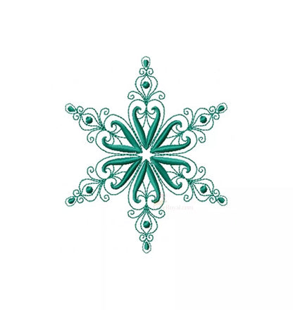 Flocon- de-neige-vert-motif-de-broderie-machine