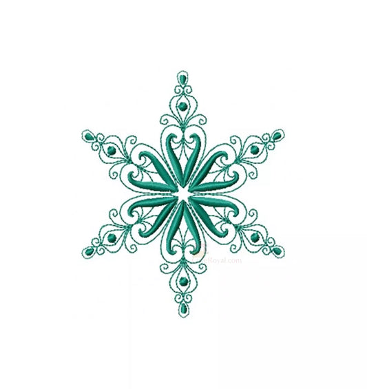 Flocon- de-neige-vert-motif-de-broderie-machine