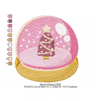 Boule-à-Neige-taille-2-Motif-broderie-machine
