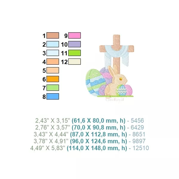 12-couleurs-5-tailles-Croix-avec-lapin-et-oeufs-Mofif-broderie-machine-de-paques-resurrection-CR10088