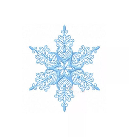 Flocon de Neige Élégant #5D (5 Tailles) - Motif Broderie Machine