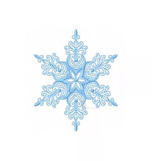 Flocon de Neige Élégant #5D (5 Tailles) - Motif Broderie Machine