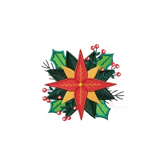 Etoile-de-Noel-Florale-Motif-de-Broderie-Machine