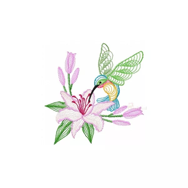 Fleur-des-champs-Lys-avec-oiseau-colibri-motif-de-broderie-machine-CuteRoyal.com-CR10099