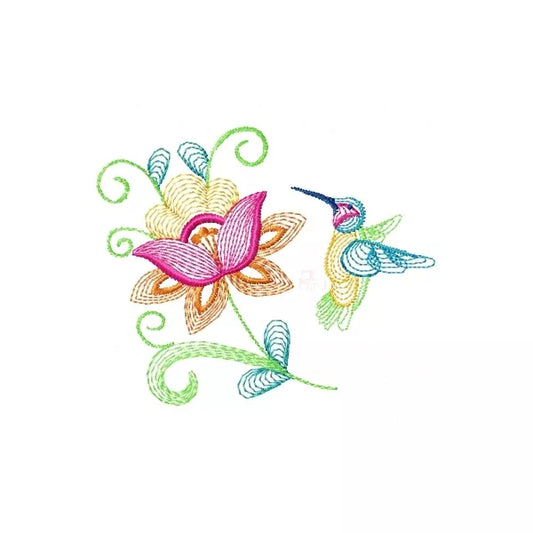 Fleur-tropical-avec-colibri-motif-de-broderie-machine-CuteRoyal.com-CR10100