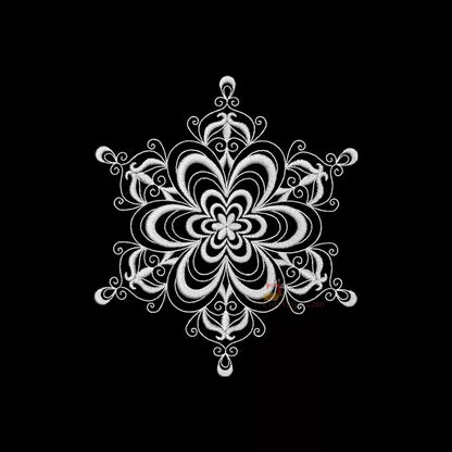Collection Complète des Six Flocons de Neige Élégants (30 Designs) - Pack Motifs Broderie Machine - Flocon Blanc