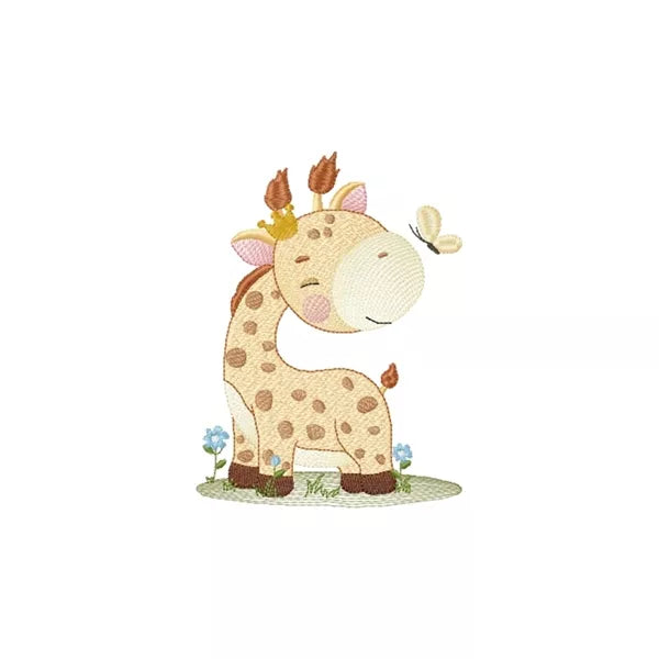 Girafe-fleurs-et-papillon-motif-de-broderie-machine-CR10161