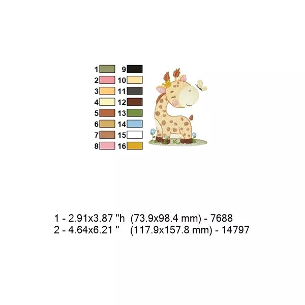 Girafe-fleurs-et-papillon-fiche-technique-couleurs-et-dimensions-nombre-de-points-motif-de-broderie-machine-CR10161