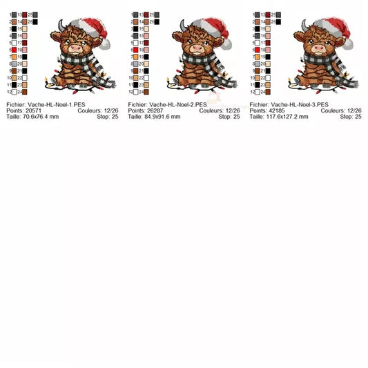 Info-tailles-Bebe-Vache-Highland-de-Noel-Motif-de-broderie-machine