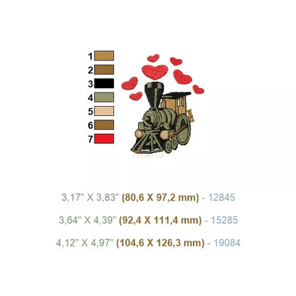 7-couleurs-Motif-broderie-machine-(train)-locomotive-avec-7-coeurs-3-tailles-CR10083