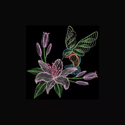 Lys-rose-avec-oiseau-colibri-motif-de-broderie-machine-CuteRoyal.com-CR10099