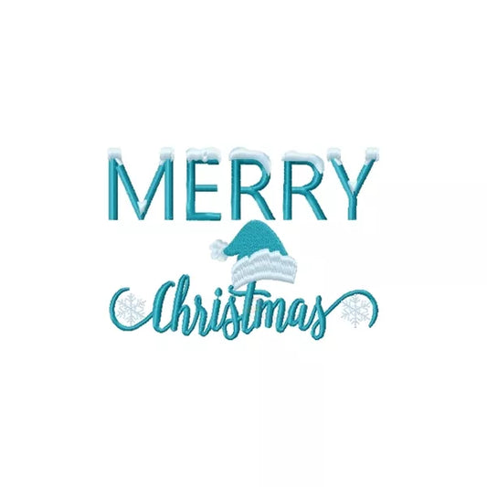 Merry-Christmas-flocons-chapeau-Motif-broderie-machine
