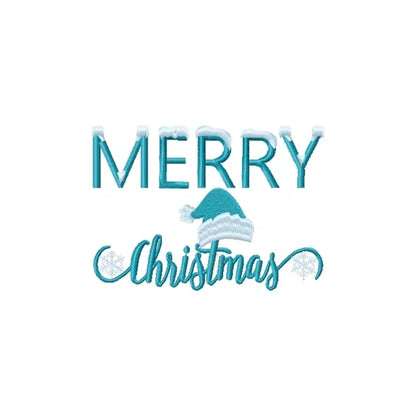 Merry-Christmas-flocons-chapeau-Motif-broderie-machine