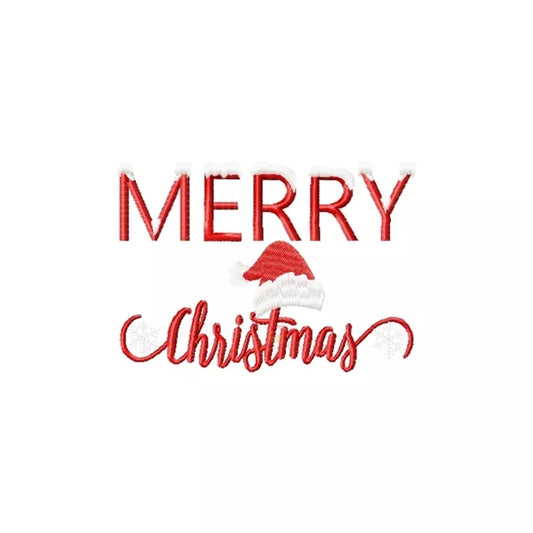 Merry-Christmas-flocons-chapeau-Motif-broderie-machine