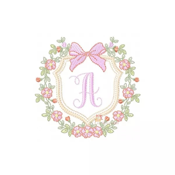 Monogramme-floral-royal-une-boucle-rose-lettre-A