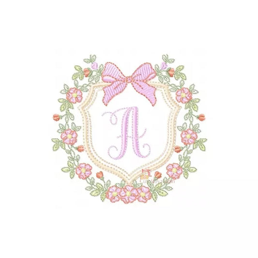 Monogramme-floral-royal-une-boucle-rose-lettre-A