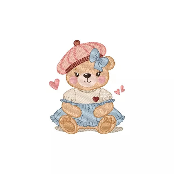 Ourson-fille-avec-beret-Motif-de-broderie-machine-CR10166