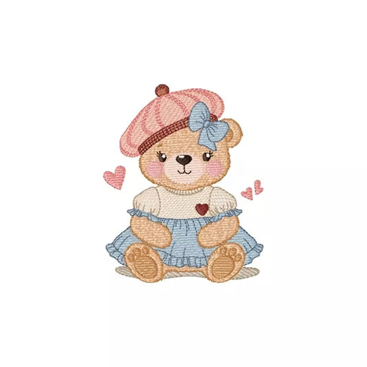 Ourson-fille-avec-beret-Motif-de-broderie-machine-CR10166
