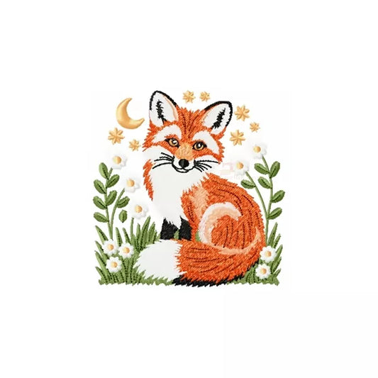 Renard-floral-Motif-Broderie-Machine